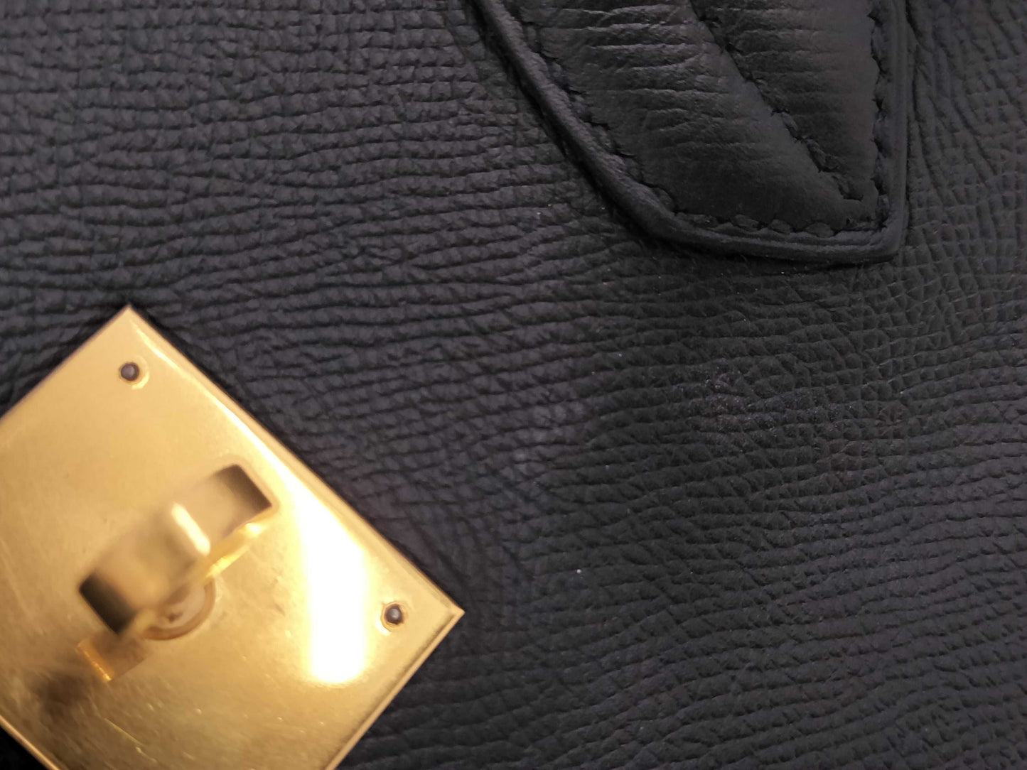 HERMES Birkin 40 Couchvel Black Handbag with 〇X Stamp
