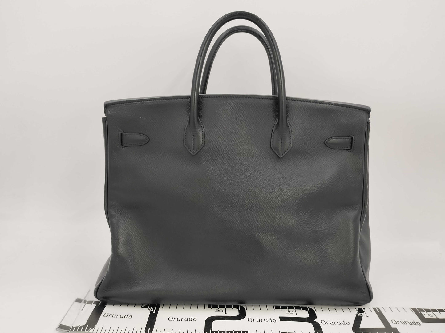 HERMES Birkin 40 Couchvel Black Handbag with 〇X Stamp