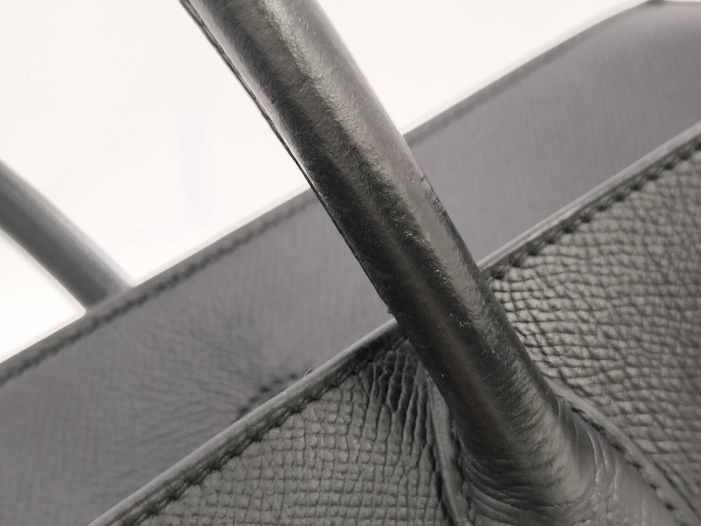 HERMES Birkin 40 Couchvel Black Handbag with 〇X Stamp