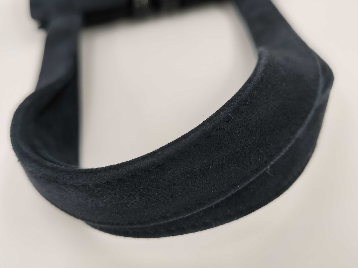 CHANEL Suede Clasp Handbag, Navy, No. 5