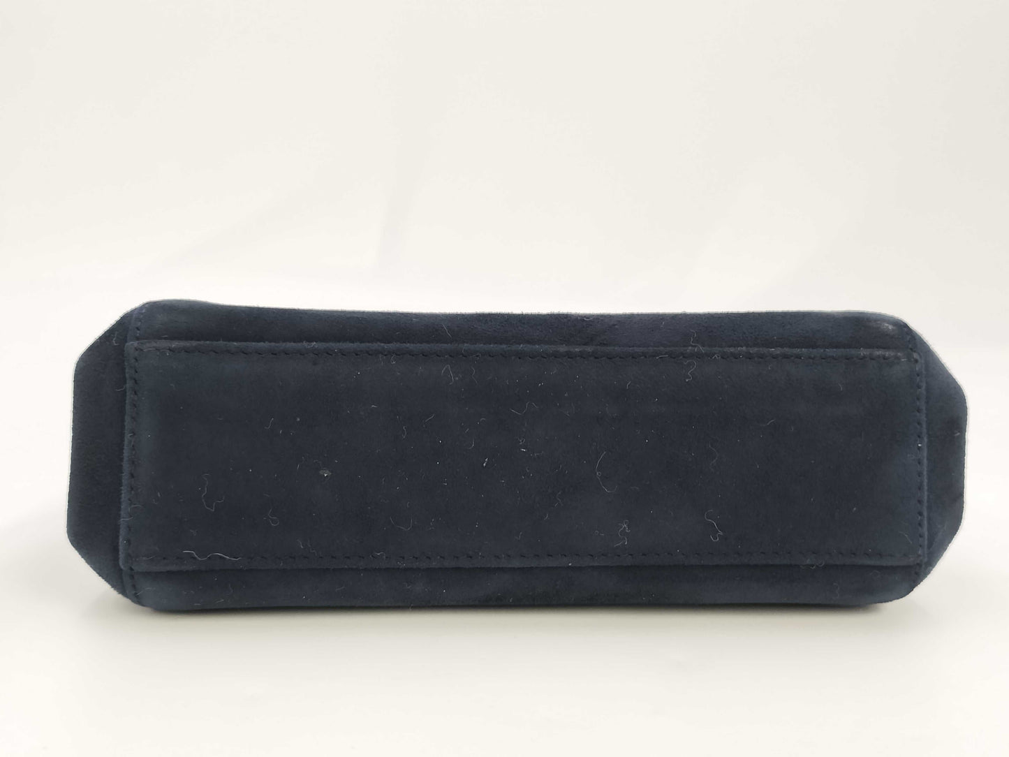 CHANEL Suede Clasp Handbag, Navy, No. 5