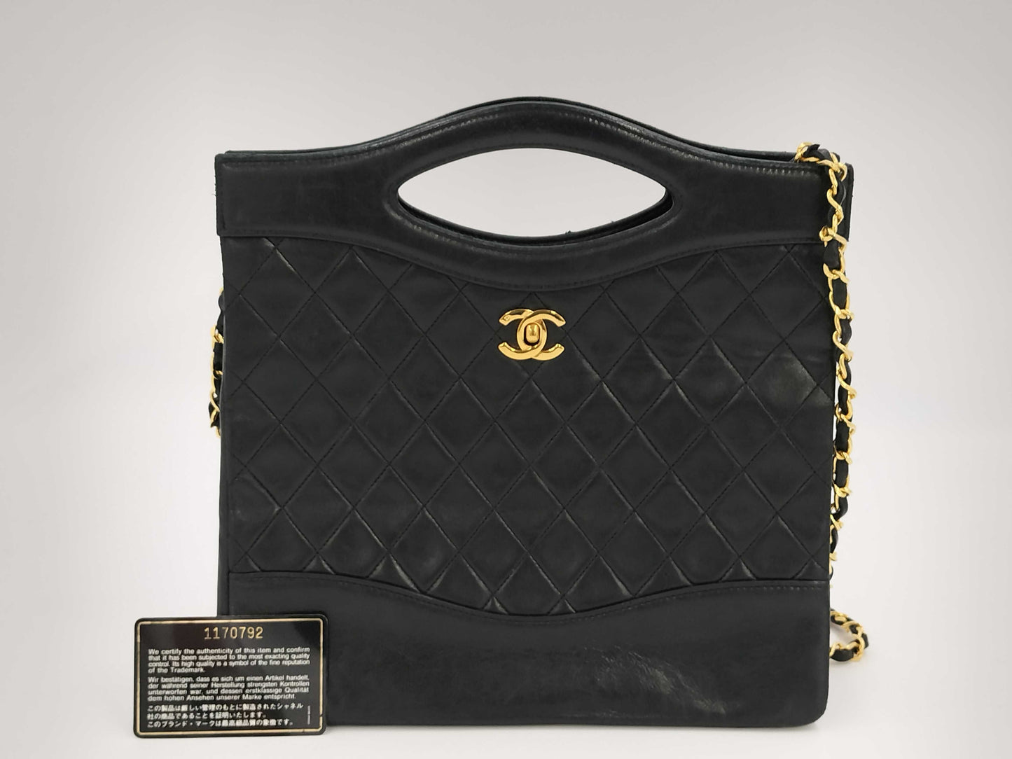 CHANEL Matelasse Lambskin Handbag in Black, #1 Handbag