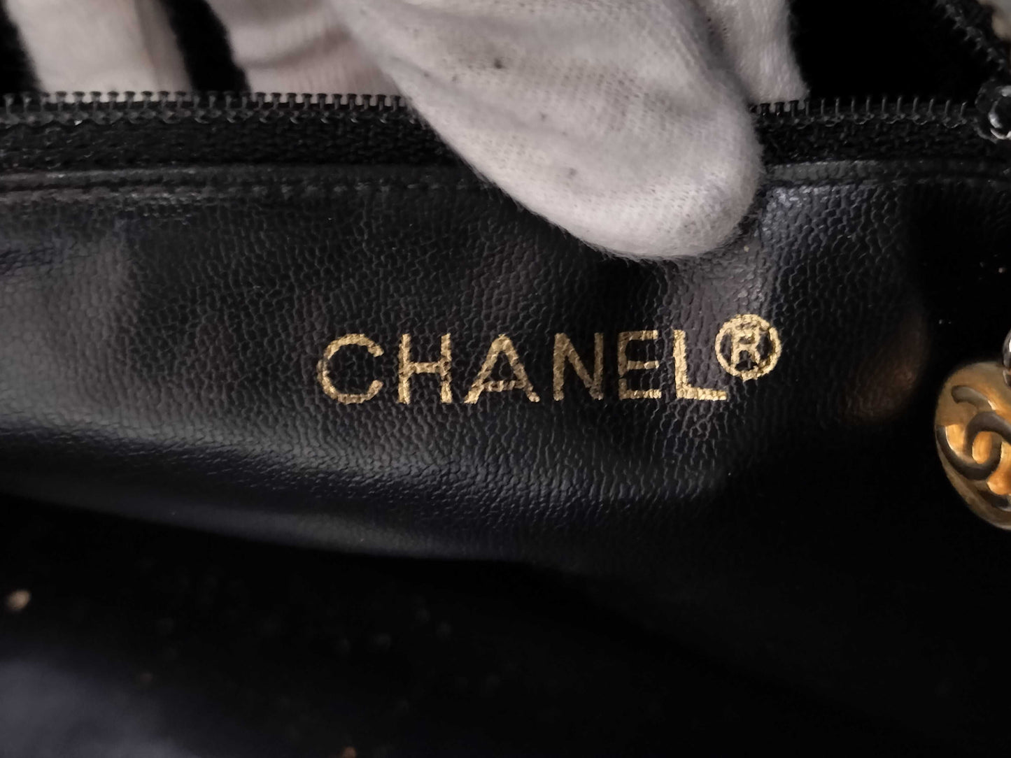 CHANEL Lambskin Tote Bag, Black, No. 1