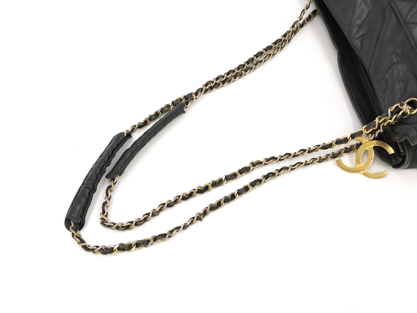 CHANEL Lambskin Tote Bag, Black, No. 1