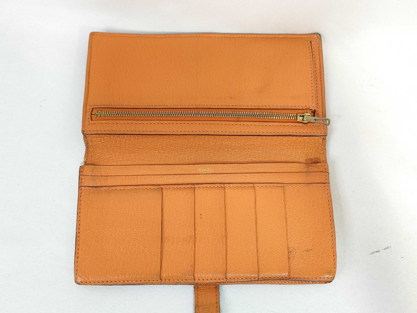 HERMES Bearn Hermes Bearn ?K engraved wallet