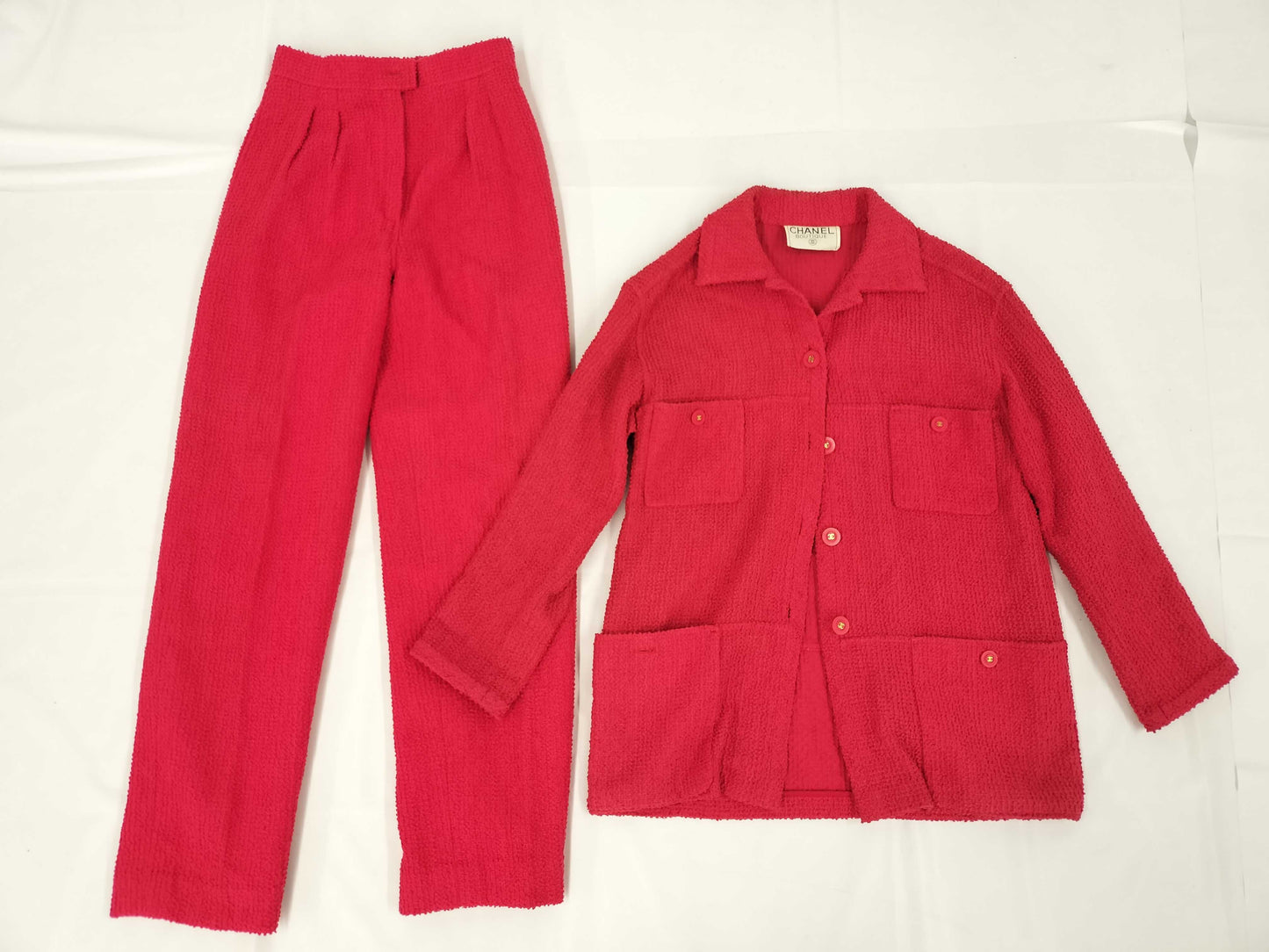 CHANEL 94P Set Size 38 Jacket and Pants Tweed Other Apparel