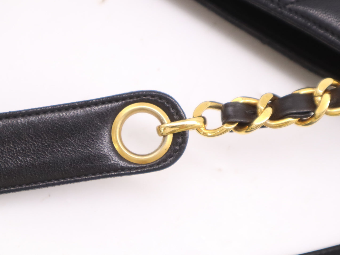 CHANEL Lambskin Chain Shoulder Bag with GD Hardware, Black