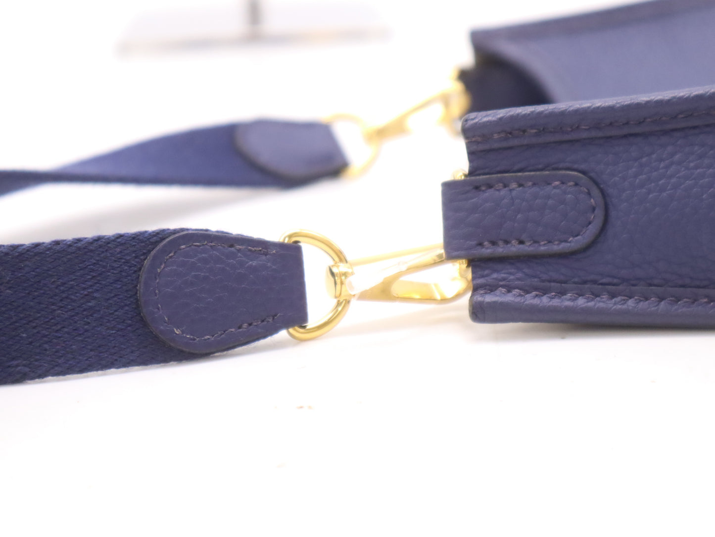 HERMES Taurillon Clemence B Stamp Evelyn Amazon TPM Blue Saphir Shoulder Bag with Shoulder Strap and Dust Bag
