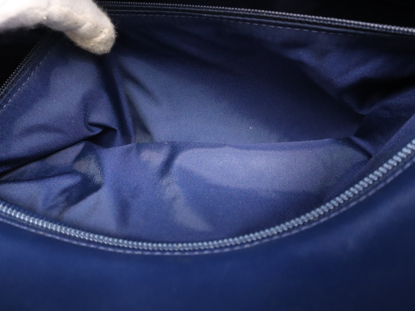 CHANEL Paris Biarritz Tote MM Leather Canvas with Silver Hardware, Navy Seal 15564244 Tote Bag