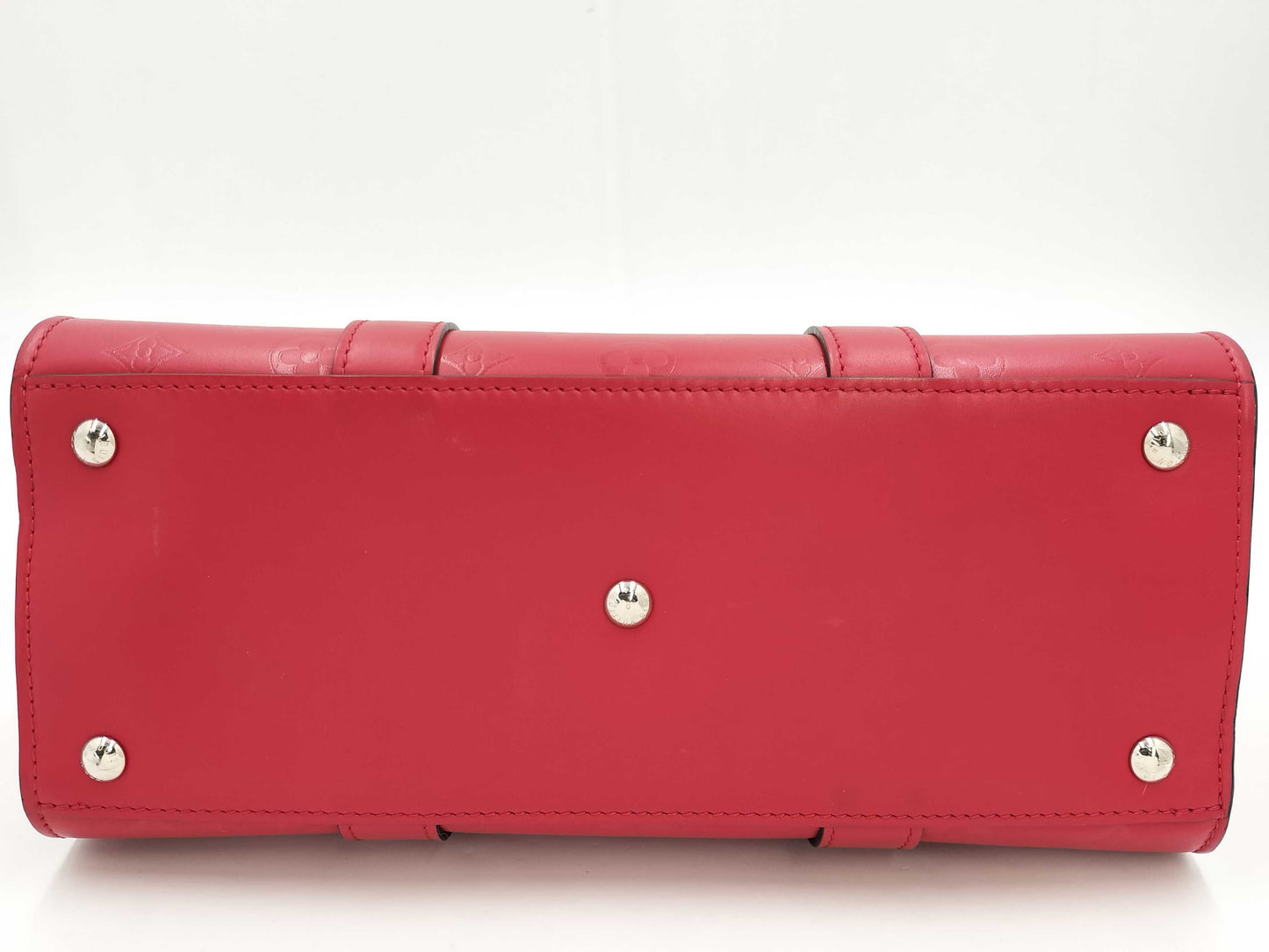 LOUIS VUITTON Very Tote M43542 Red with Silver Hardware and Leather RFID Tote Bag