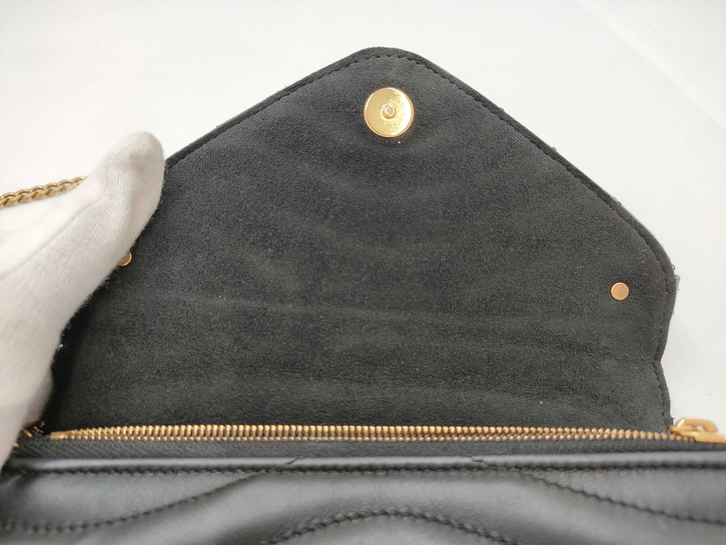 LOUIS VUITTON Pochette Chain Wallet M63929 Black with Gold Hardware and Calf Leather TJ0169 Shoulder Bag