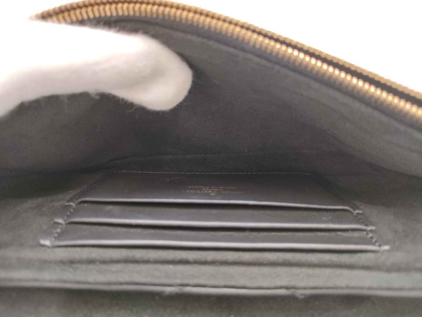 LOUIS VUITTON Pochette Chain Wallet M63929 Black with Gold Hardware and Calf Leather TJ0169 Shoulder Bag