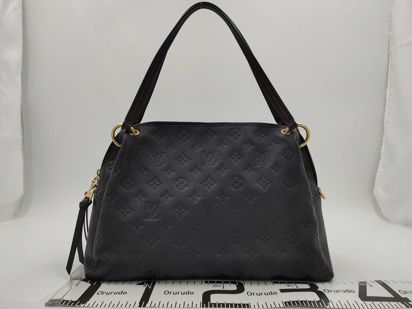 LOUIS VUITTON Pontu PM Tote Bag, Navy Blue with Gold Hardware, Monogram Empreinte, M43721 DU0199