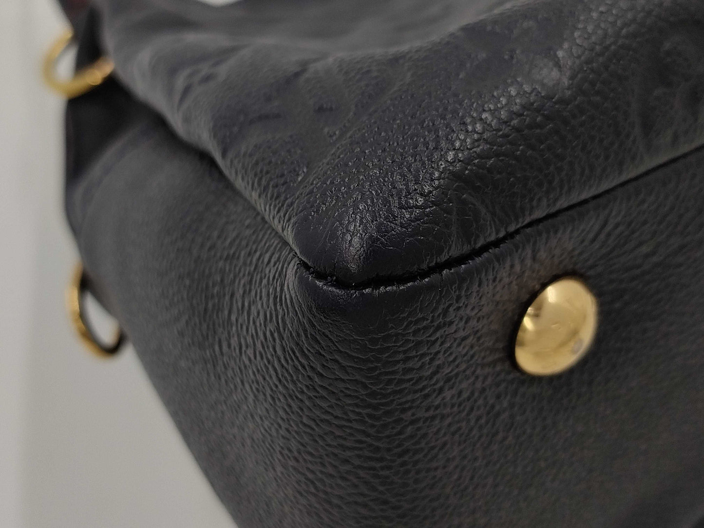 LOUIS VUITTON Pontu PM Tote Bag, Navy Blue with Gold Hardware, Monogram Empreinte, M43721 DU0199