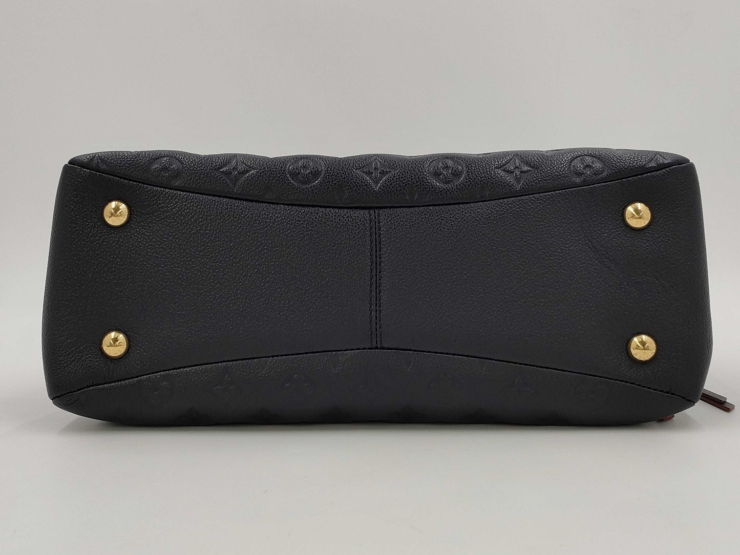 LOUIS VUITTON Pontu PM Tote Bag, Navy Blue with Gold Hardware, Monogram Empreinte, M43721 DU0199