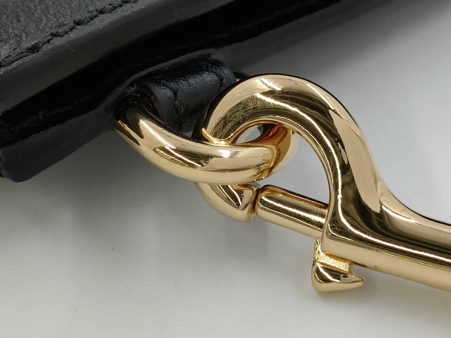 GUCCI Horsebit Clutch Bag, Black with Gold Hardware and Leather Strap, 700524 525040