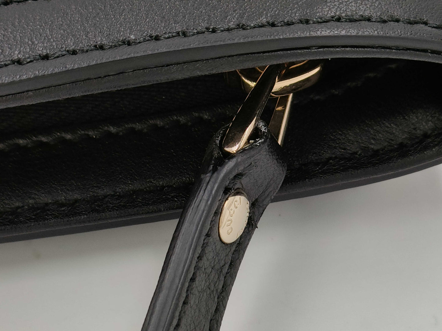GUCCI Microsima Leather Black Shoulder Bag 607723