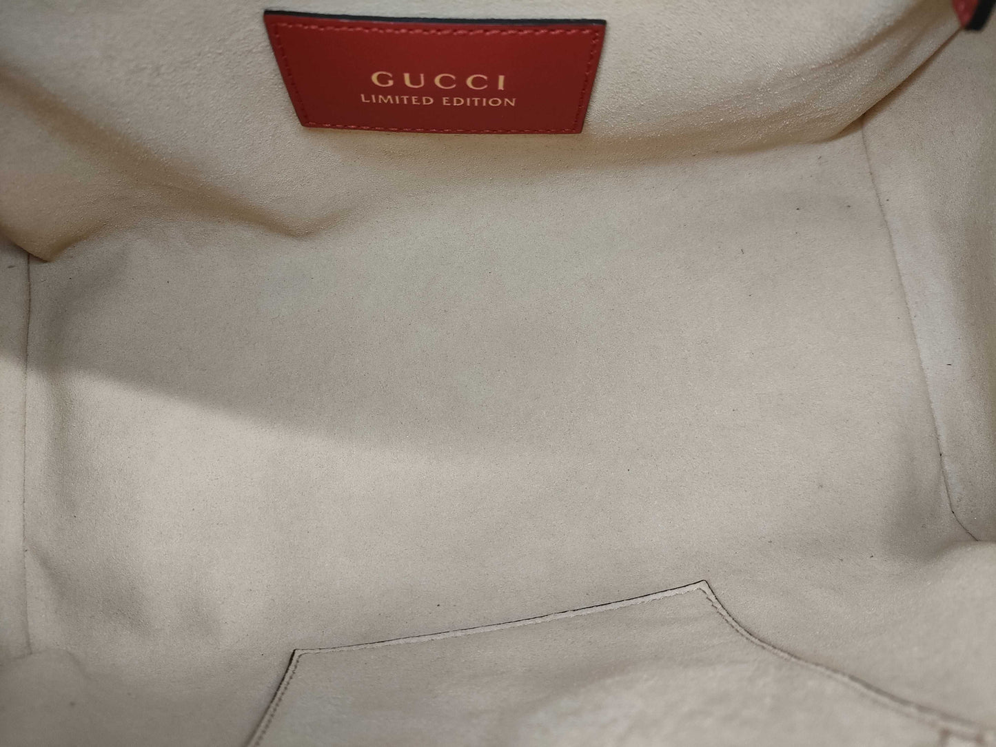 GUCCI GG Supreme PVC x Leather 2-Way Handbag, Beige x Red, 409529, Shoulder Strap, Shoulder Bag