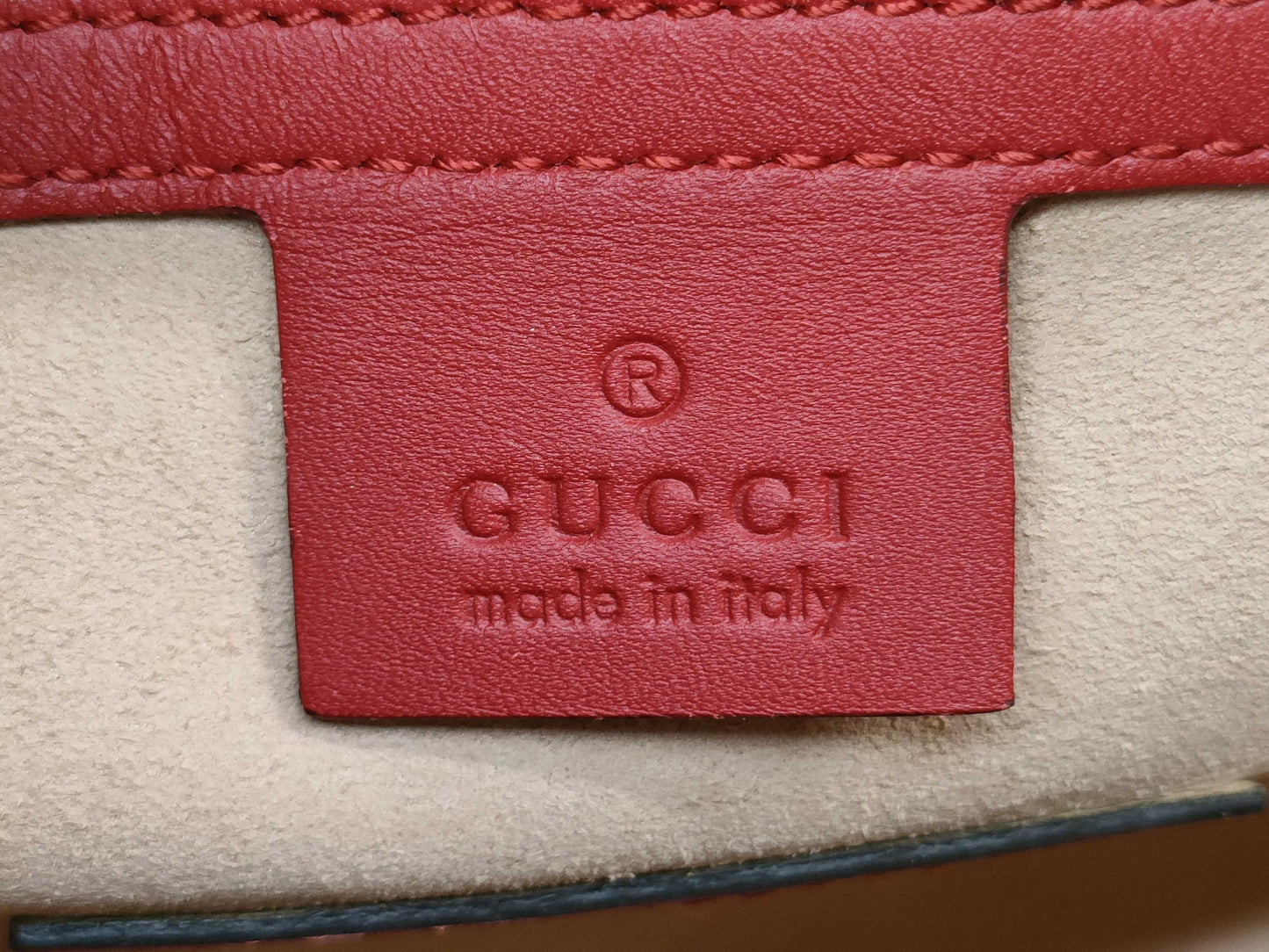 GUCCI GG Supreme PVC x Leather 2-Way Handbag, Beige x Red, 409529, Shoulder Strap, Shoulder Bag