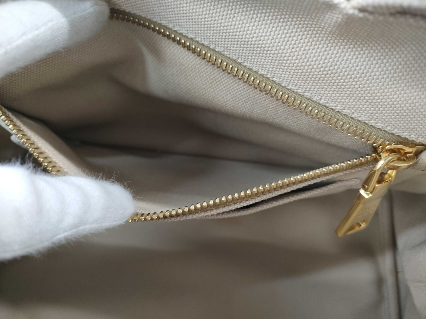PRADA Beige Canapa 2-Way Handbag in Canvas B2439O