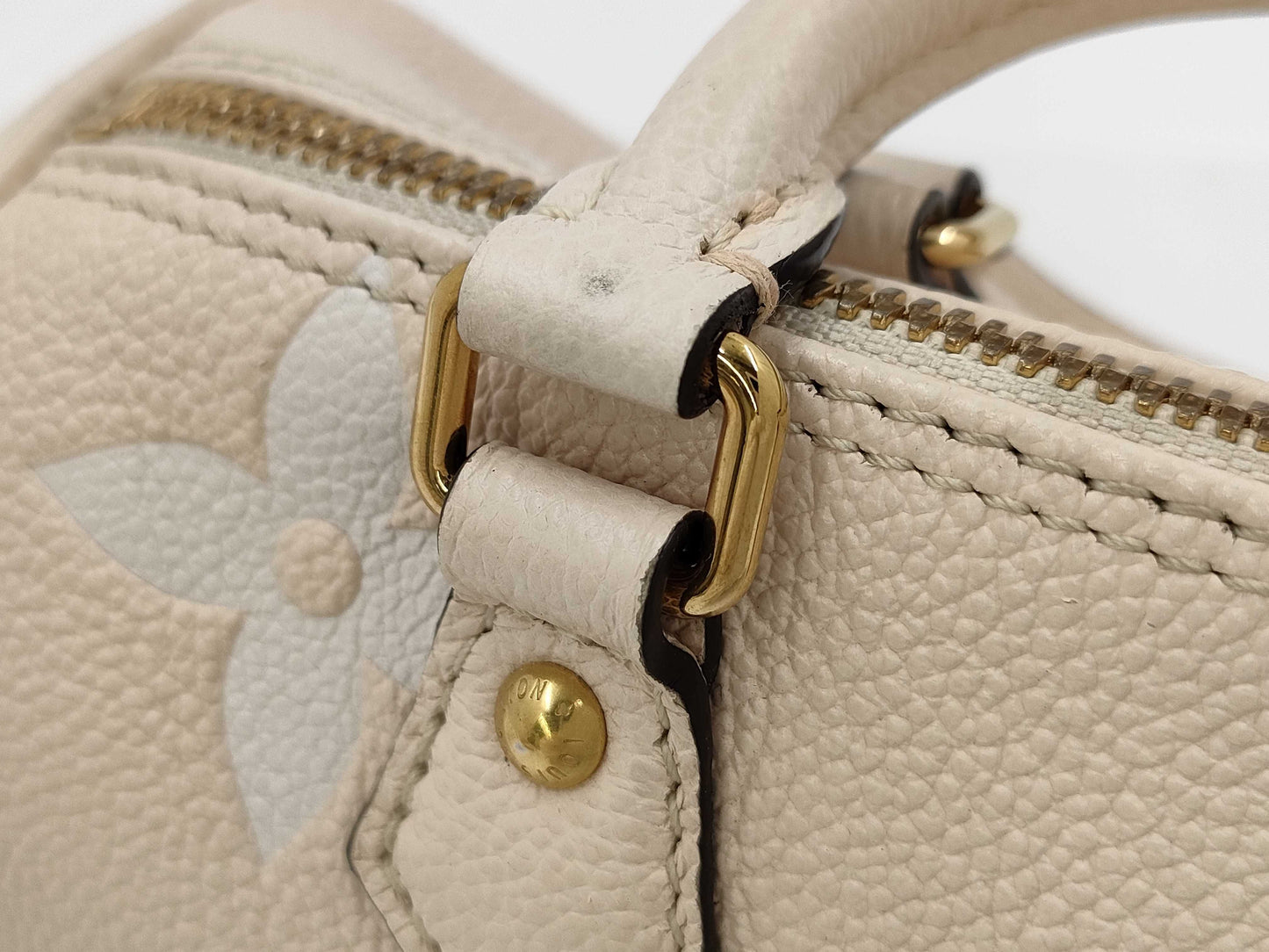LOUIS VUITTON Papillon BB Handbag, Beige, Gold Hardware, Monogram Empreinte, M45708, RFID Pouch, Shoulder Bag