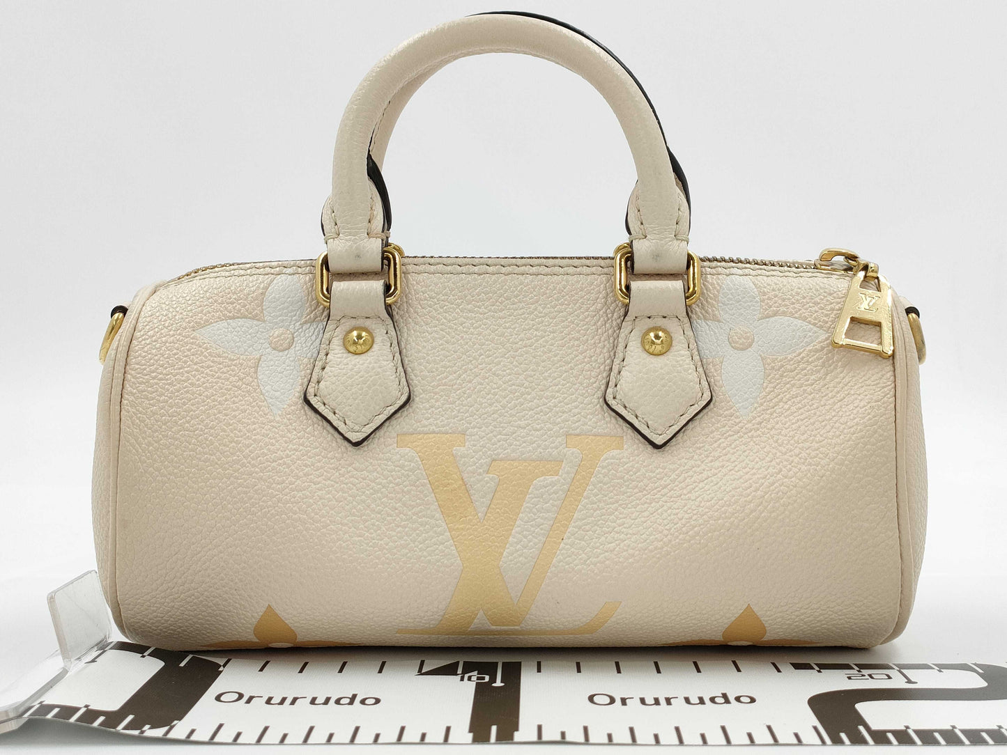 LOUIS VUITTON Papillon BB Handbag, Beige, Gold Hardware, Monogram Empreinte, M45708, RFID Pouch, Shoulder Bag