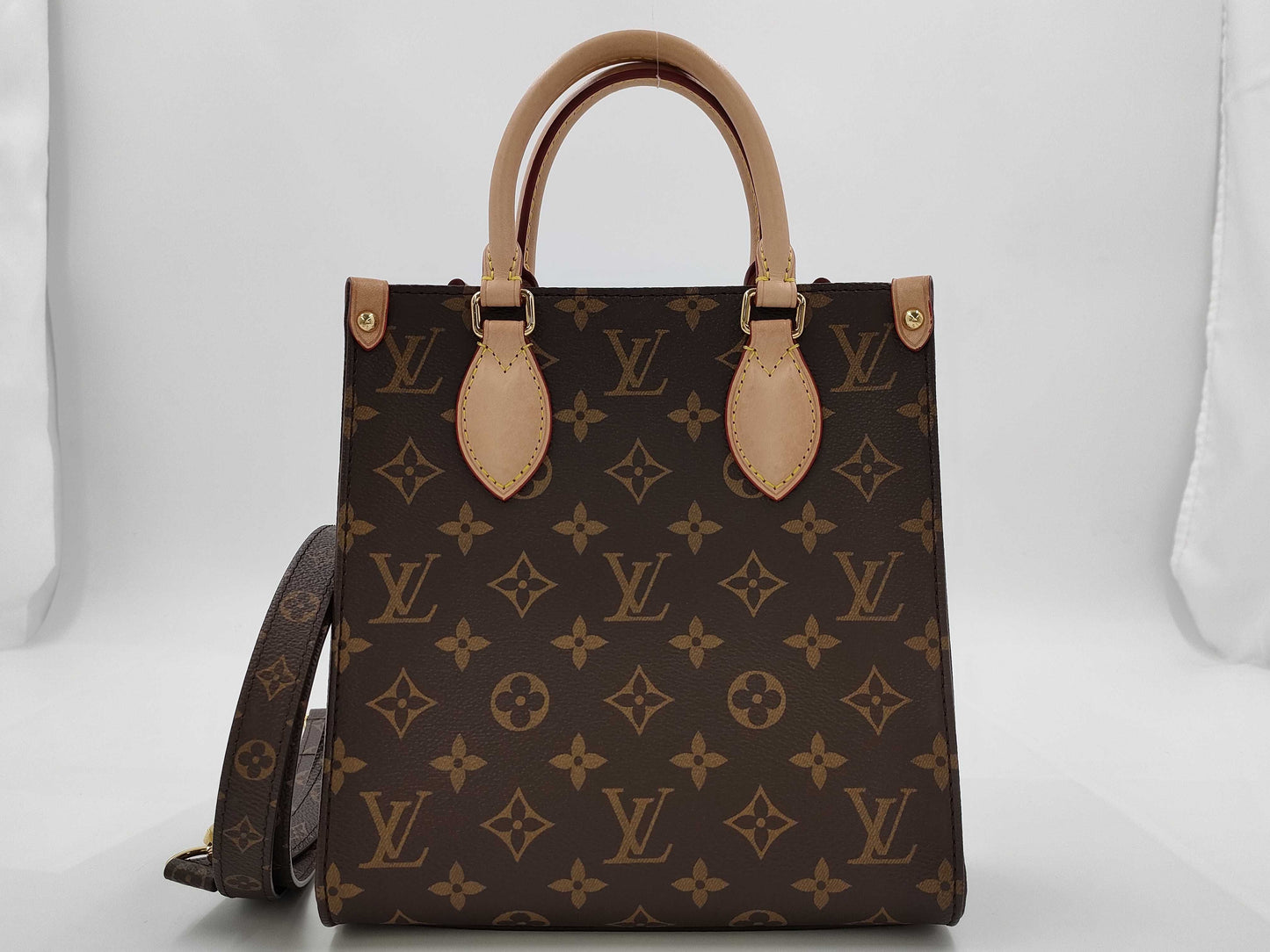 LOUIS VUITTON Monogram Sac Plat BB M46265 Brown RFID Enabled Handbag