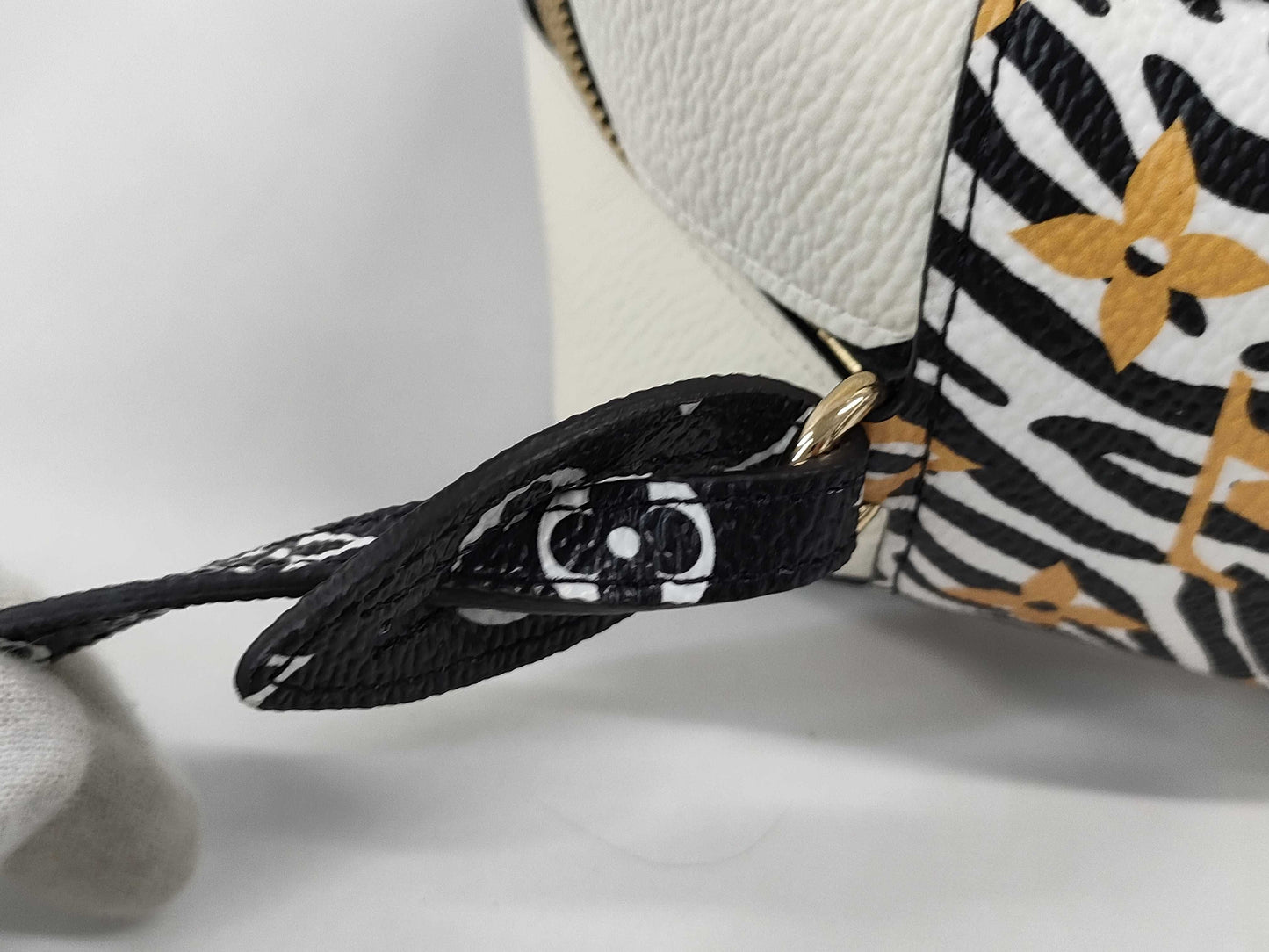 LOUIS VUITTON Jungle Beach Pouch Shoulder Bag in White with Multicolored and Gold Hardware, Monogram Canvas, M67883 TR2129 Shoulder Bag