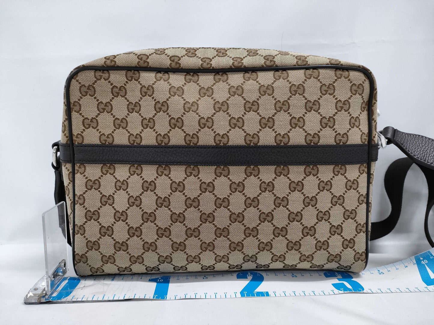 GUCCI GG Canvas and Leather Shoulder Bag, Beige and Brown, 449173, Dust Bag, Instructions, Shoulder Bag