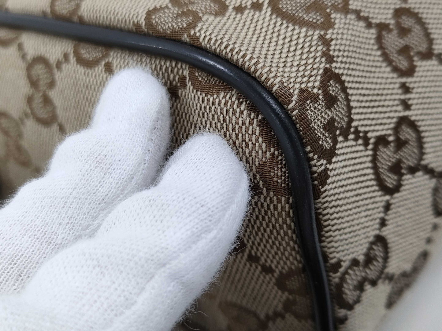 GUCCI GG Canvas and Leather Shoulder Bag, Beige and Brown, 449173, Dust Bag, Instructions, Shoulder Bag