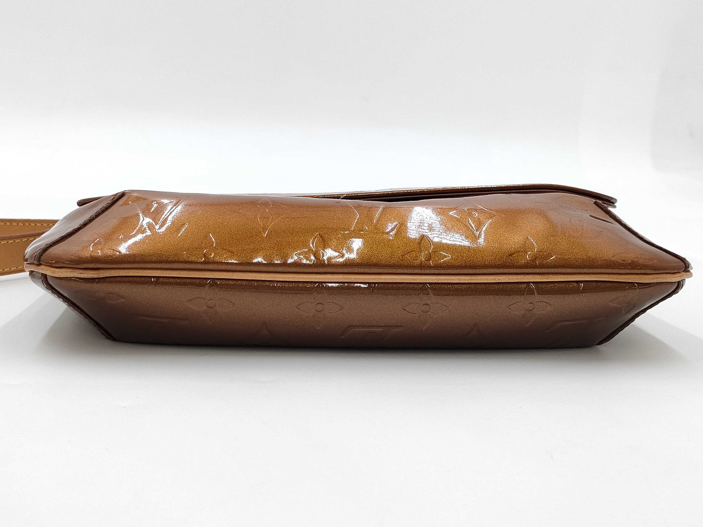 LOUIS VUITTON Monogram Vernis Thompson Street Shoulder Bag in Bronze with Gold Hardware, M91124 CA0090, Dust Bag