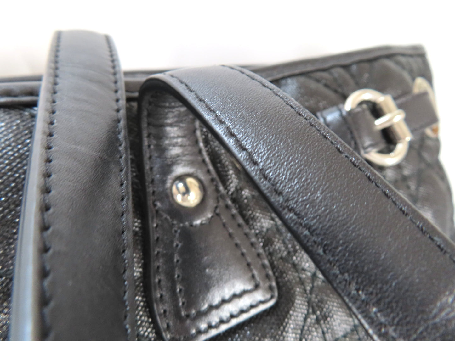 Christian Dior Cannage Panarea Tote Bag with G Hardware, Black