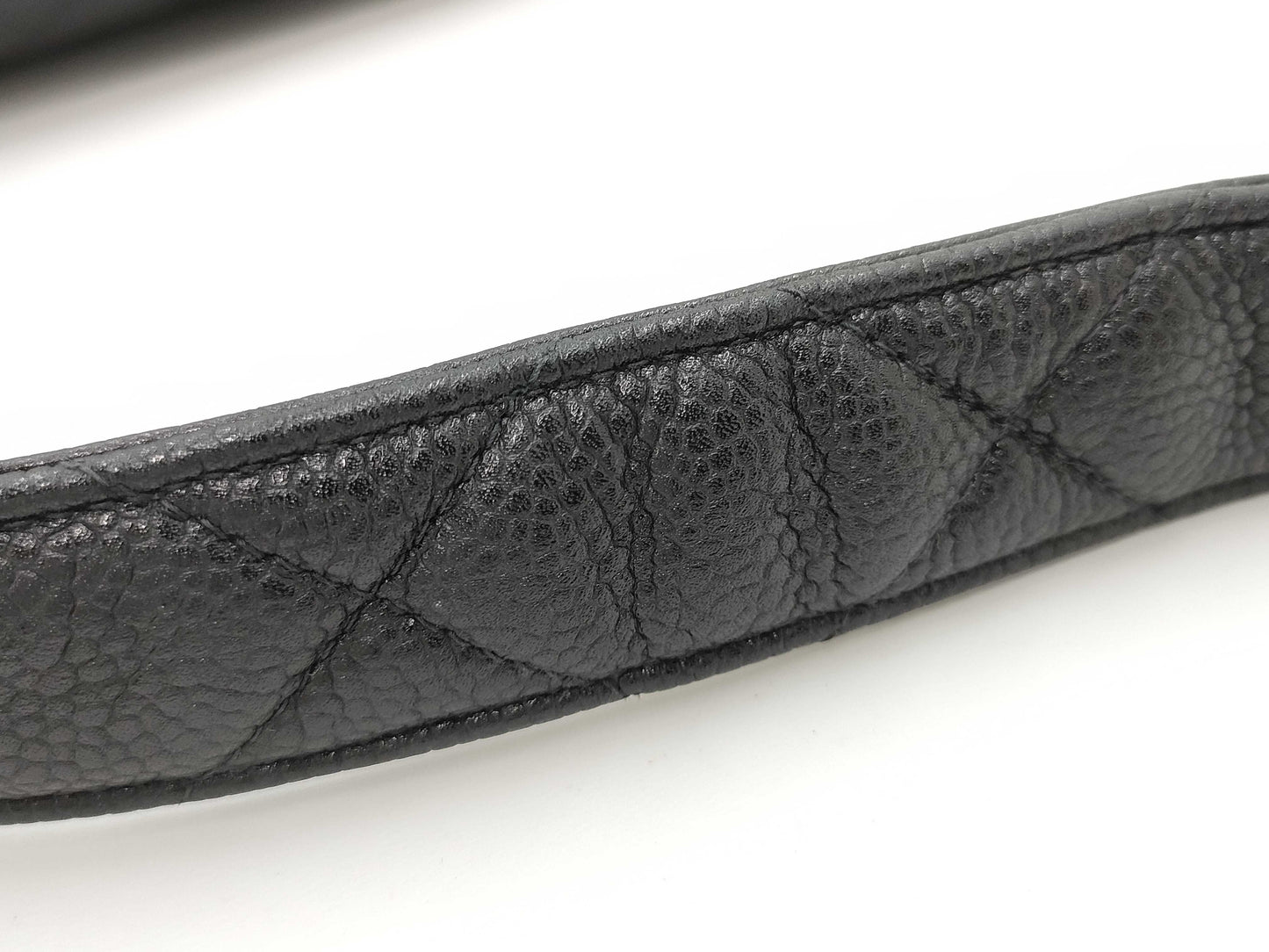 CHANEL Double-Face Matelasse Caviar Leather Shoulder Bag in Black with GD Hardware, No. 4