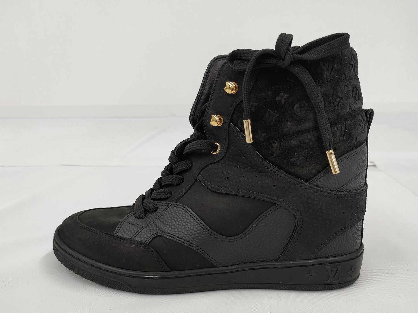 LOUIS VUITTON Monogram Mini High-Top Sneakers size 35.5 Sneakers
