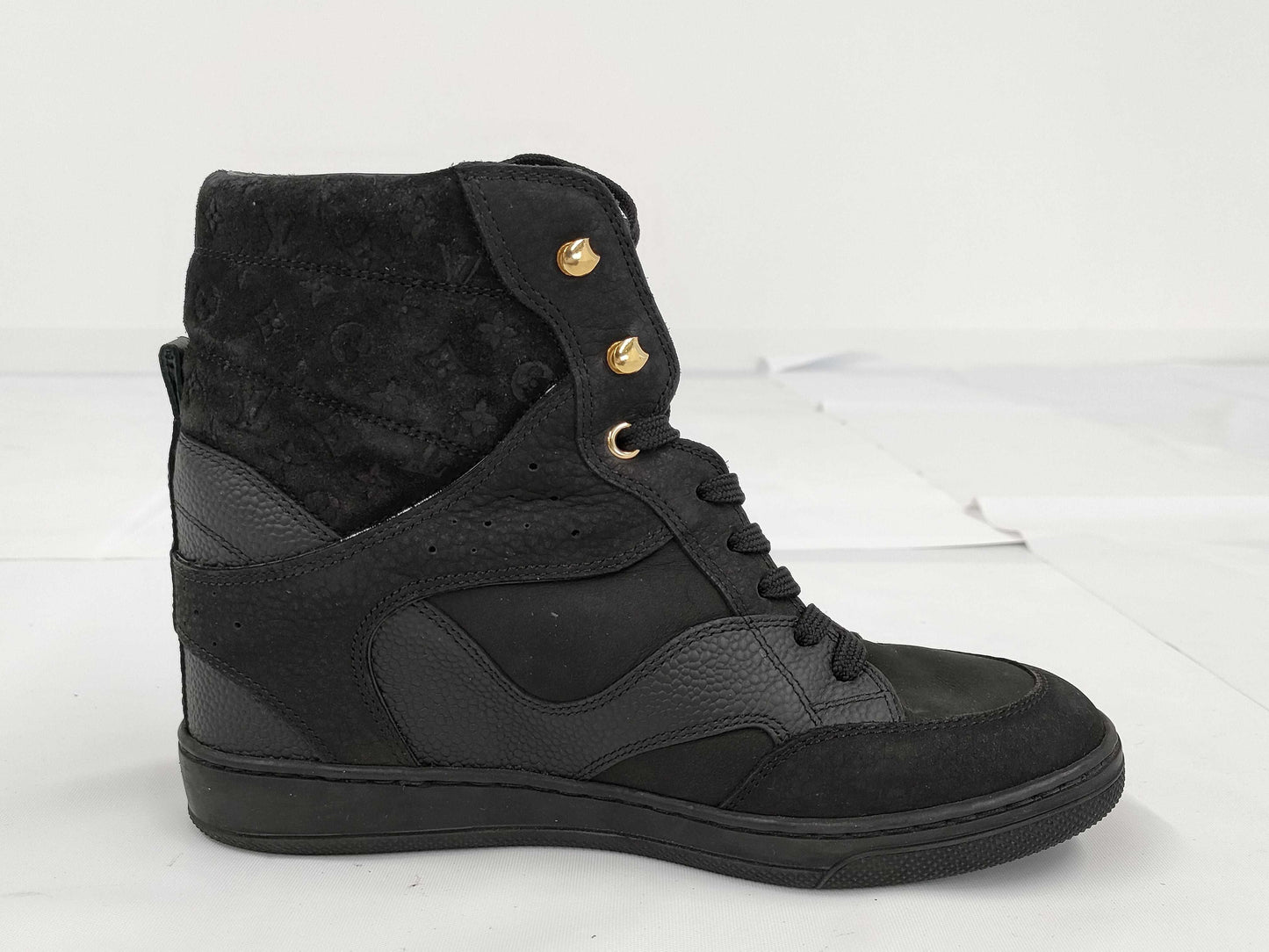 LOUIS VUITTON Monogram Mini High-Top Sneakers size 35.5 Sneakers
