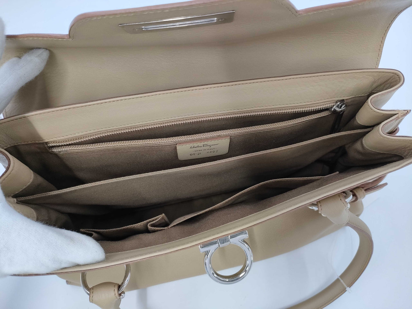 Salvatore Ferragamo Gancini hardware handbag