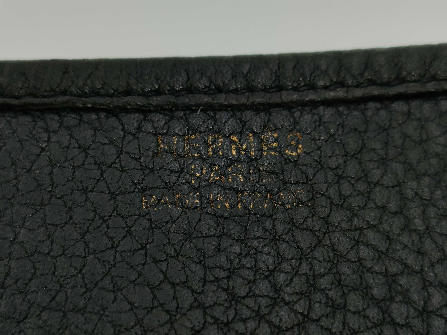HERMES Evelyn Black Engraved Gold Hardware Shoulder Bag