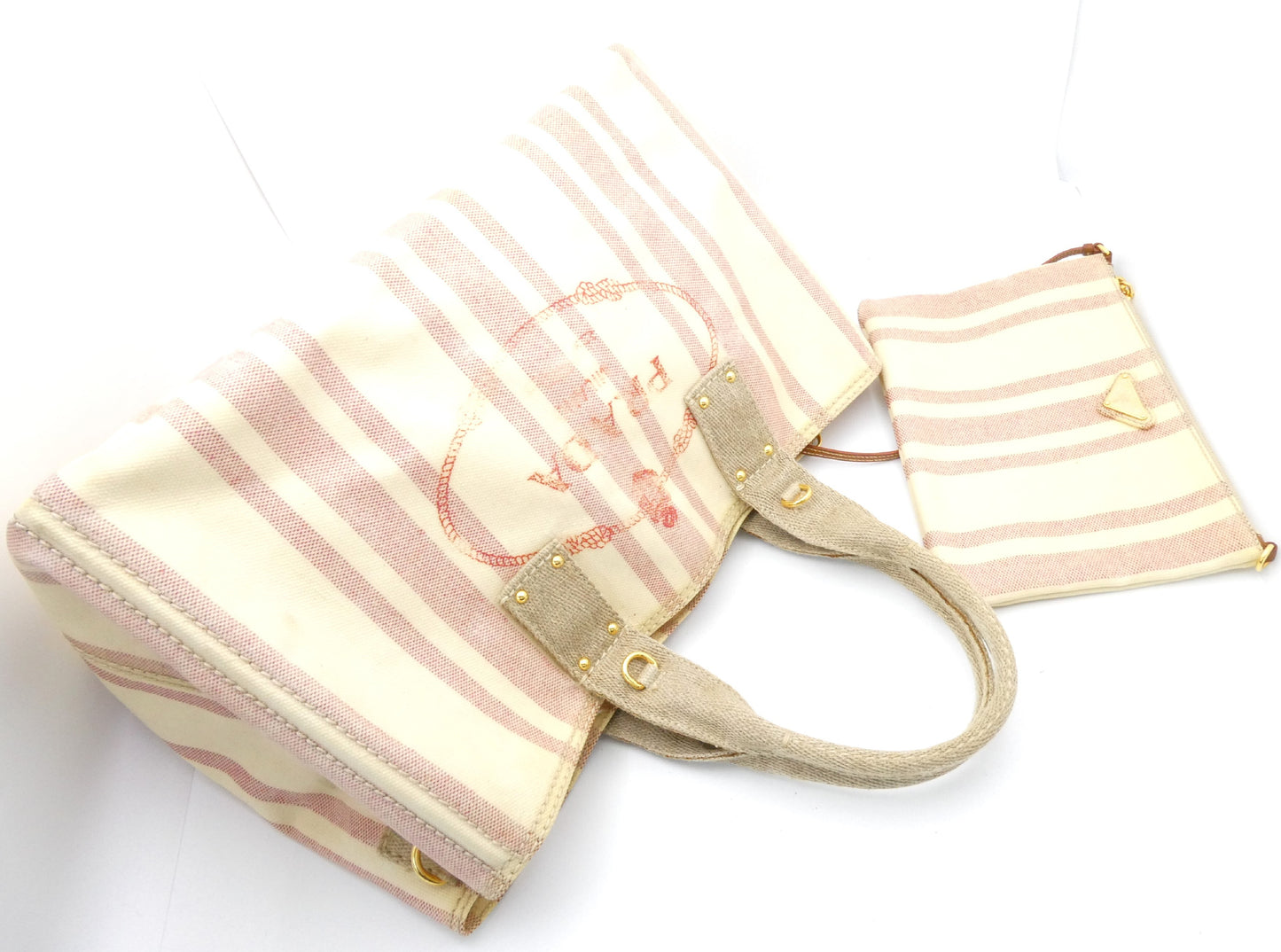 PRADA Canapa Coated Canvas 2-Way Tote Bag