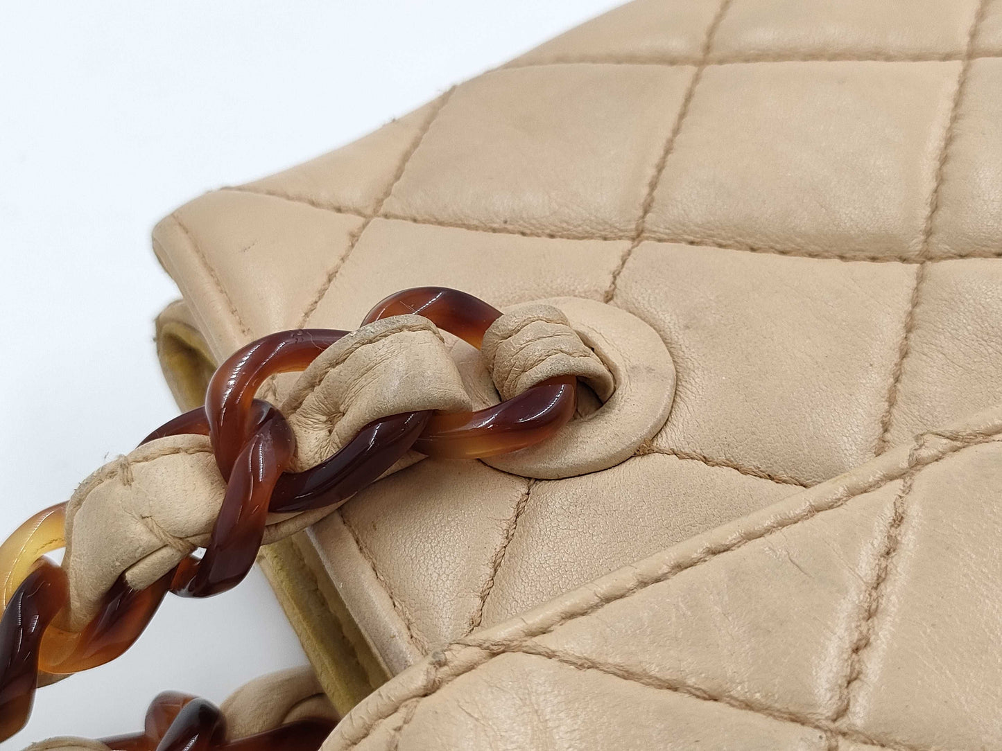 CHANEL Matelasse Tortoiseshell Coco Mark Beige Tote Bag