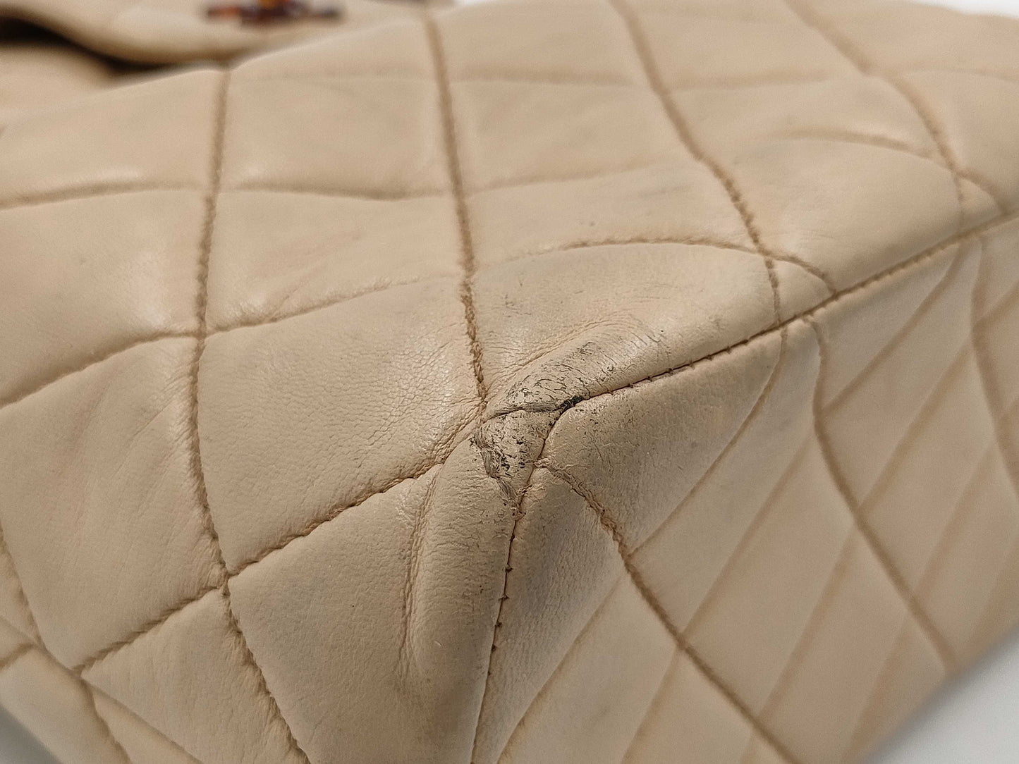 CHANEL Matelasse Tortoiseshell Coco Mark Beige Tote Bag