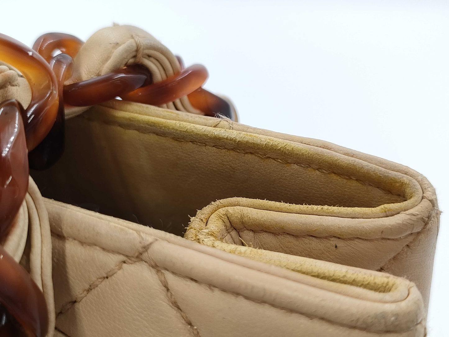 CHANEL Matelasse Tortoiseshell Coco Mark Beige Tote Bag