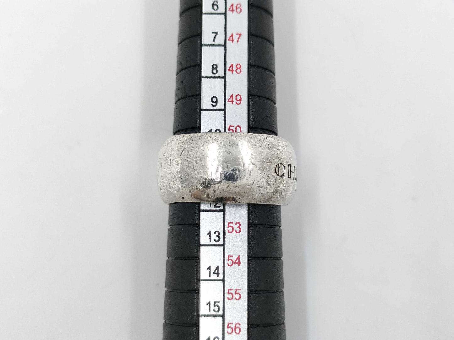 CHANEL logo ring silver ring