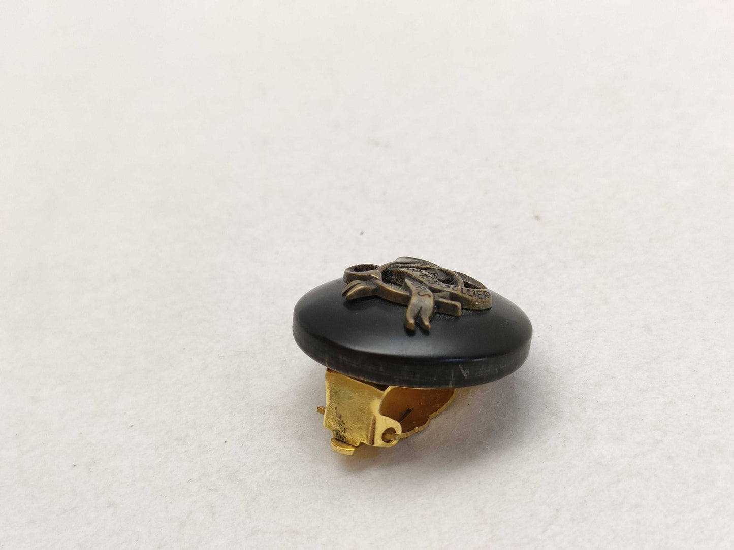 HERMES Horn Round Earrings