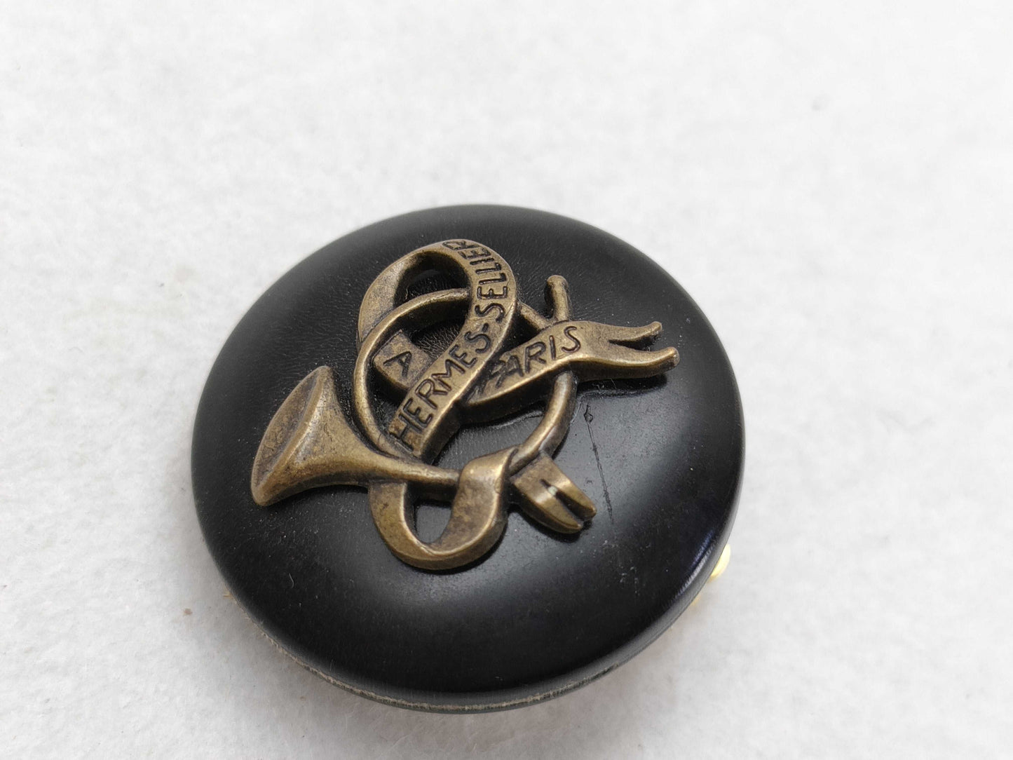 HERMES Horn Round Earrings