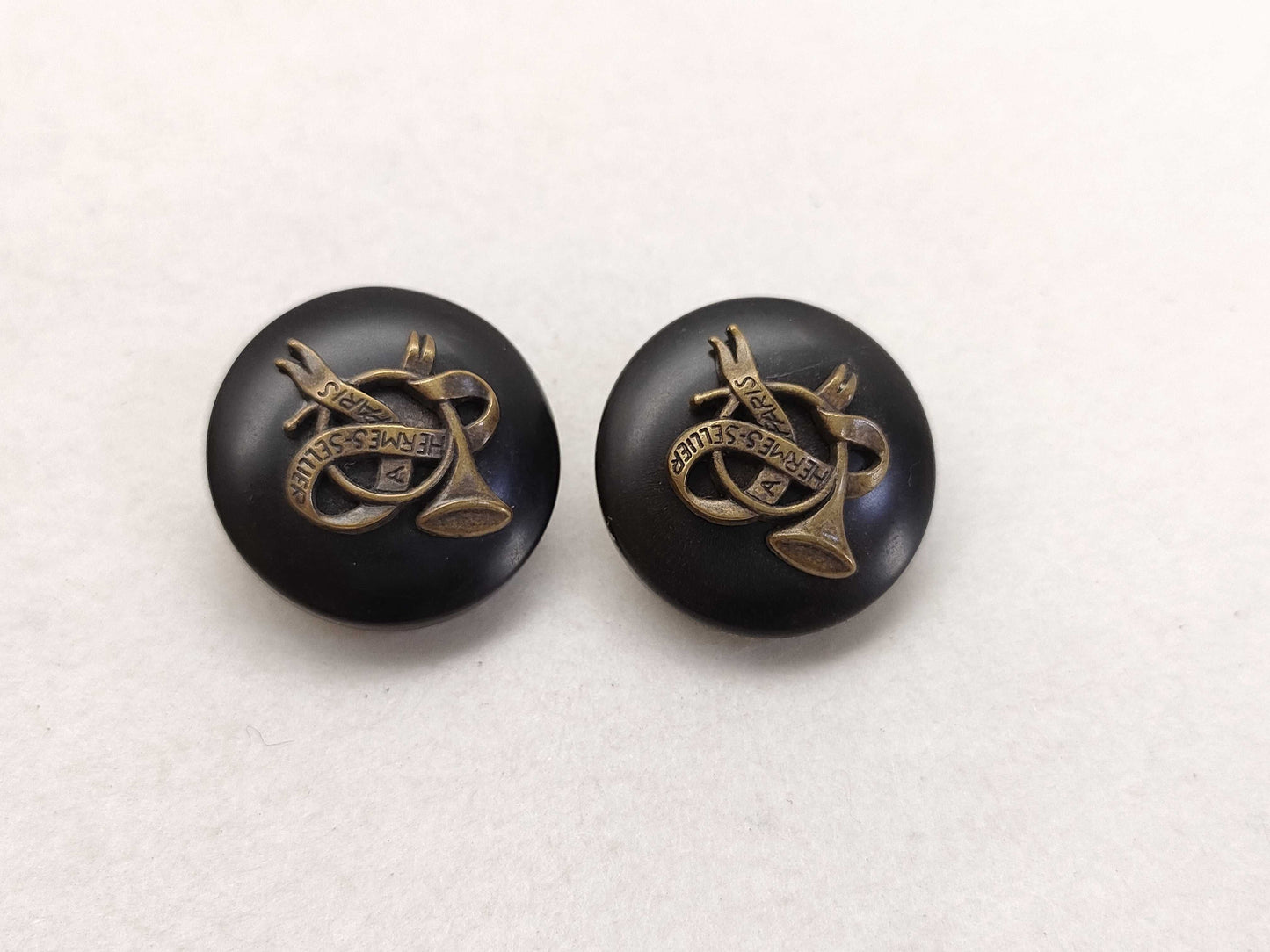 HERMES Horn Round Earrings