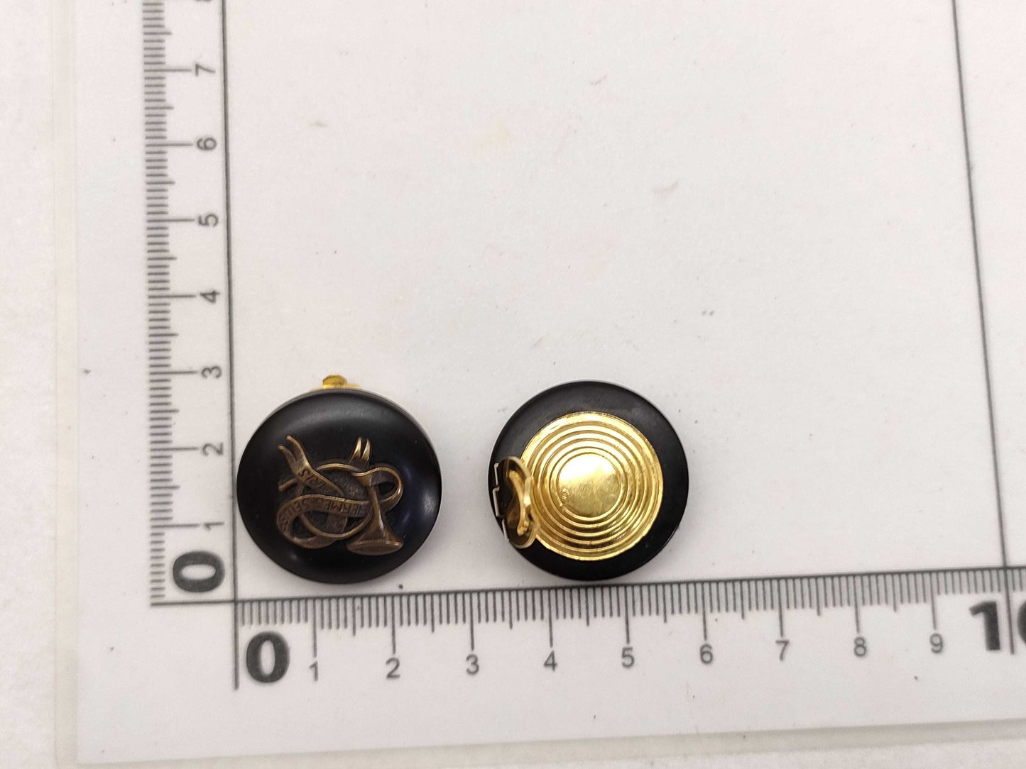 HERMES Horn Round Earrings