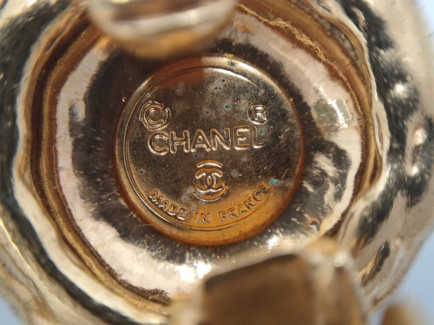 CHANEL Rhinestone Coco Mark Earrings