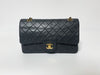 CHANEL Double Flap Matelasse Black Lambskin Shoulder Bag with Seal
