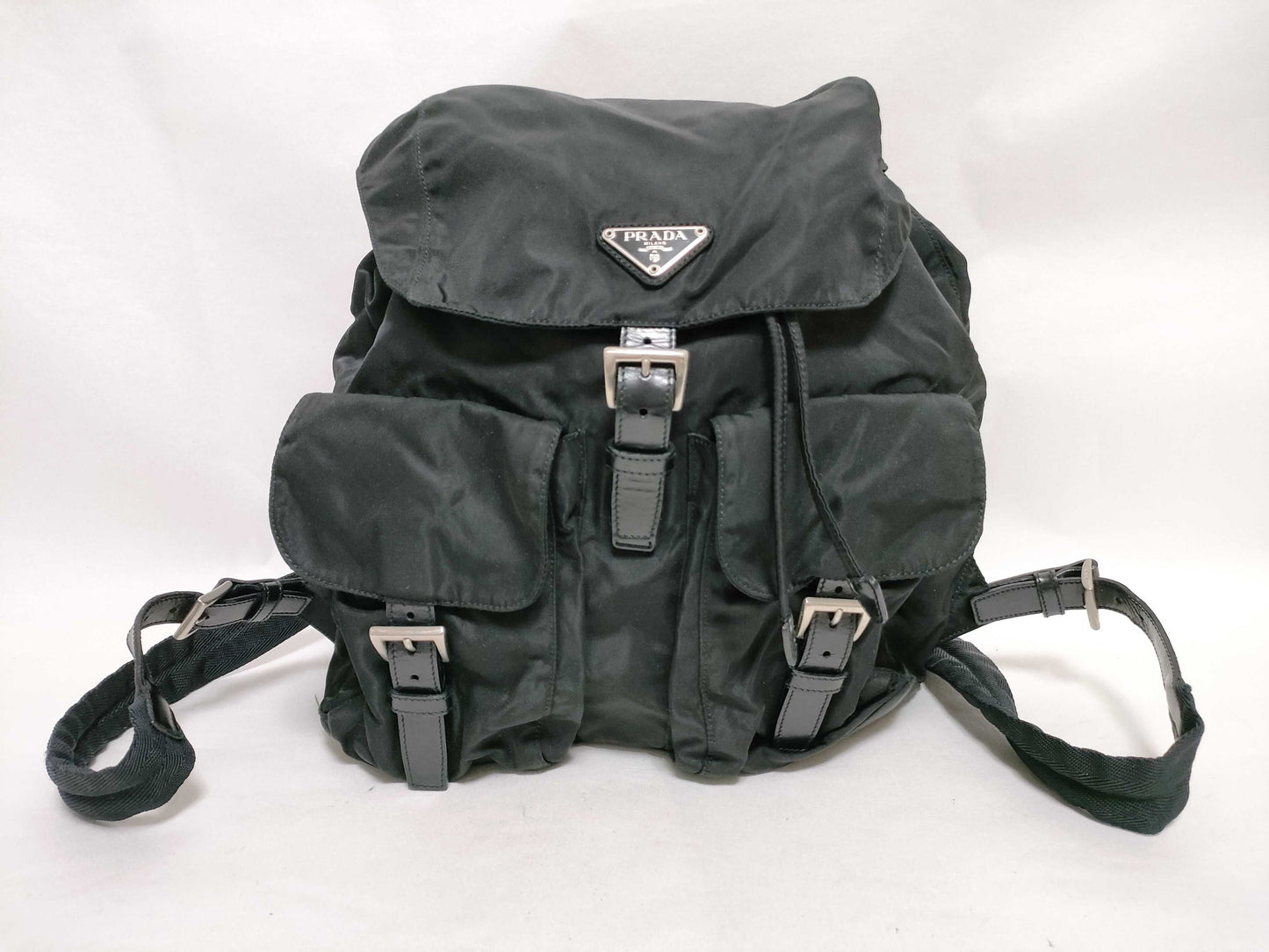 PRADA Nylon PRADA Nylon Triangle Plate Logo Backpack