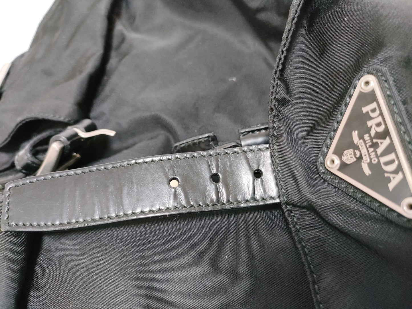 PRADA Nylon PRADA Nylon Triangle Plate Logo Backpack